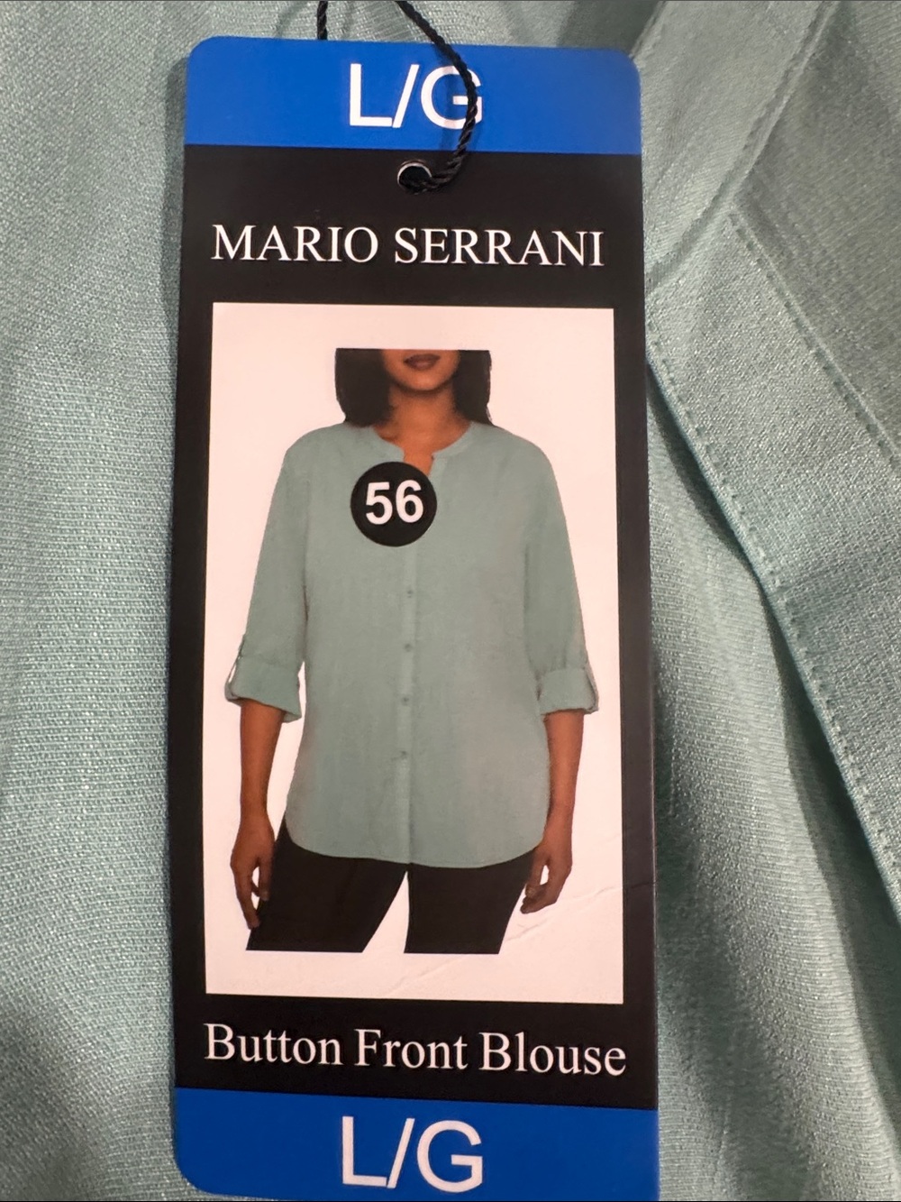 Light Green Linen Blend button down Blouse